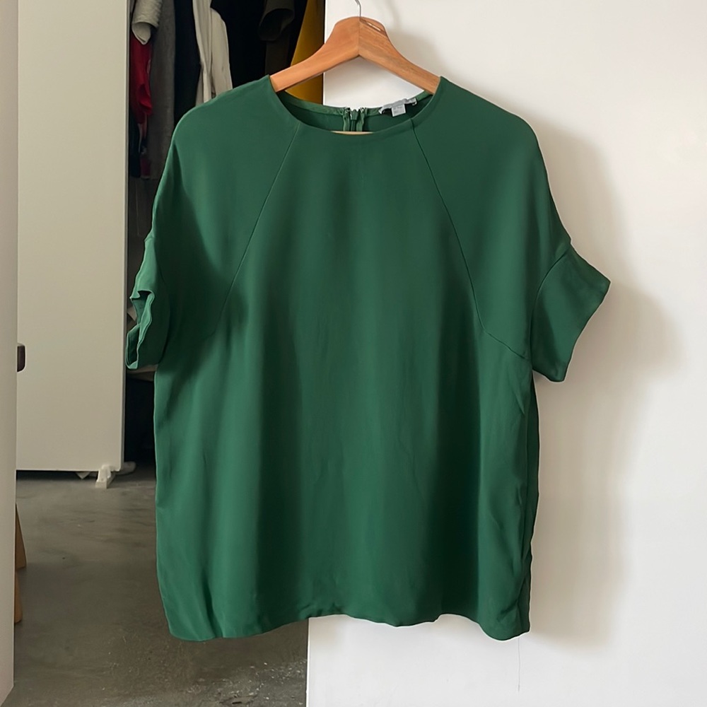 Cos green short sleeve blouse